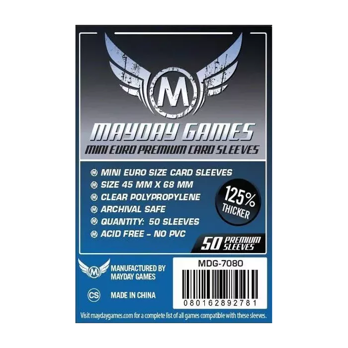 Protège Cartes / Sleeves Premium - 45x68mm (x50) - Mayday Games