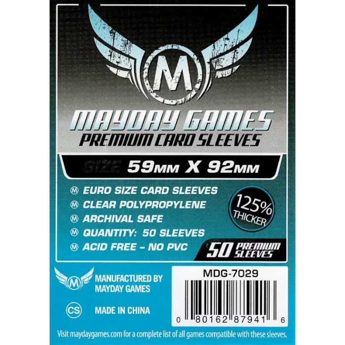 Protège Cartes / Sleeves Premium - 59x92mm (x50) - Mayday Games