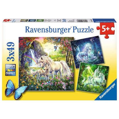 Puzzles 3x49p - Belles Licornes