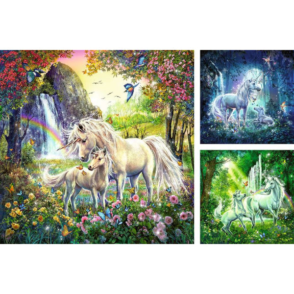 Puzzles 3x49p - Belles Licornes
