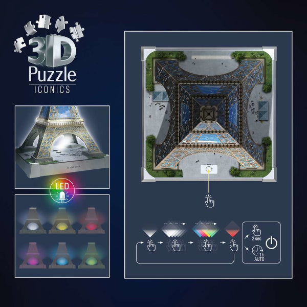 3D Puzzle Iconics - Tour Eiffel Illuminée