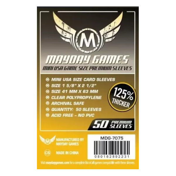 Protège Cartes / Sleeves Premium - 41x63mm (x50) - Mayday Games
