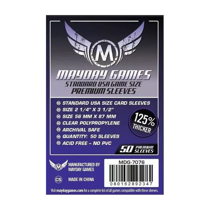 Protège Cartes / Sleeves Premium - 56x87mm (x50) - Mayday Games