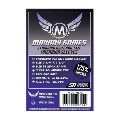 Protège Cartes / Sleeves Premium - 56x87mm (x50) - Mayday Games