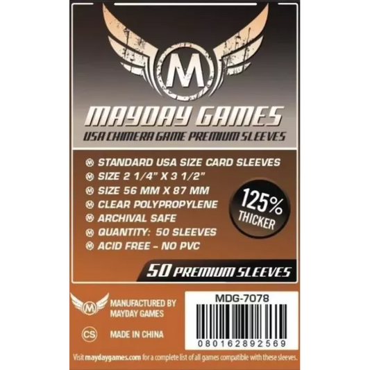 Protège Cartes / Sleeves Premium - 57,5x89mm (x50) - Mayday Games