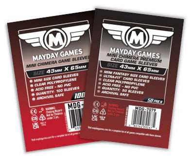 Protège Cartes / Sleeves Premium - 43x65mm (x50) - Mayday Games
