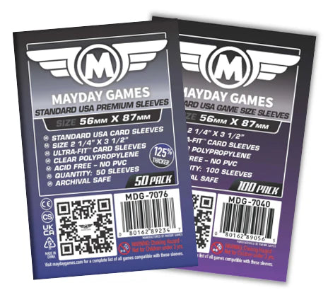 Protège Cartes / Sleeves Premium - 56x87mm (x50) - Mayday Games