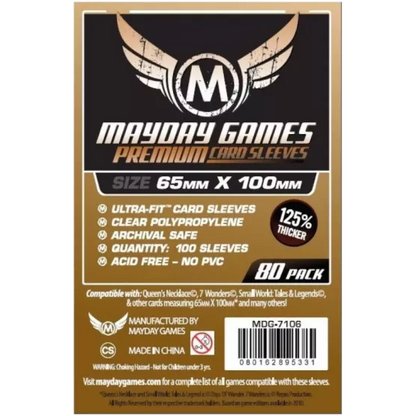 Protège Cartes / Sleeves Premium - 65x100mm (x80) - Mayday Games